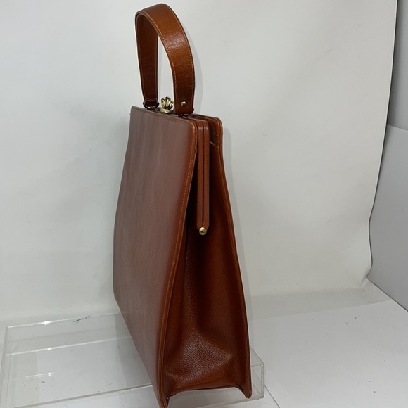 Vintage 1950’s Supreme Large Structured Leather Handbag - Picture 4 of 14